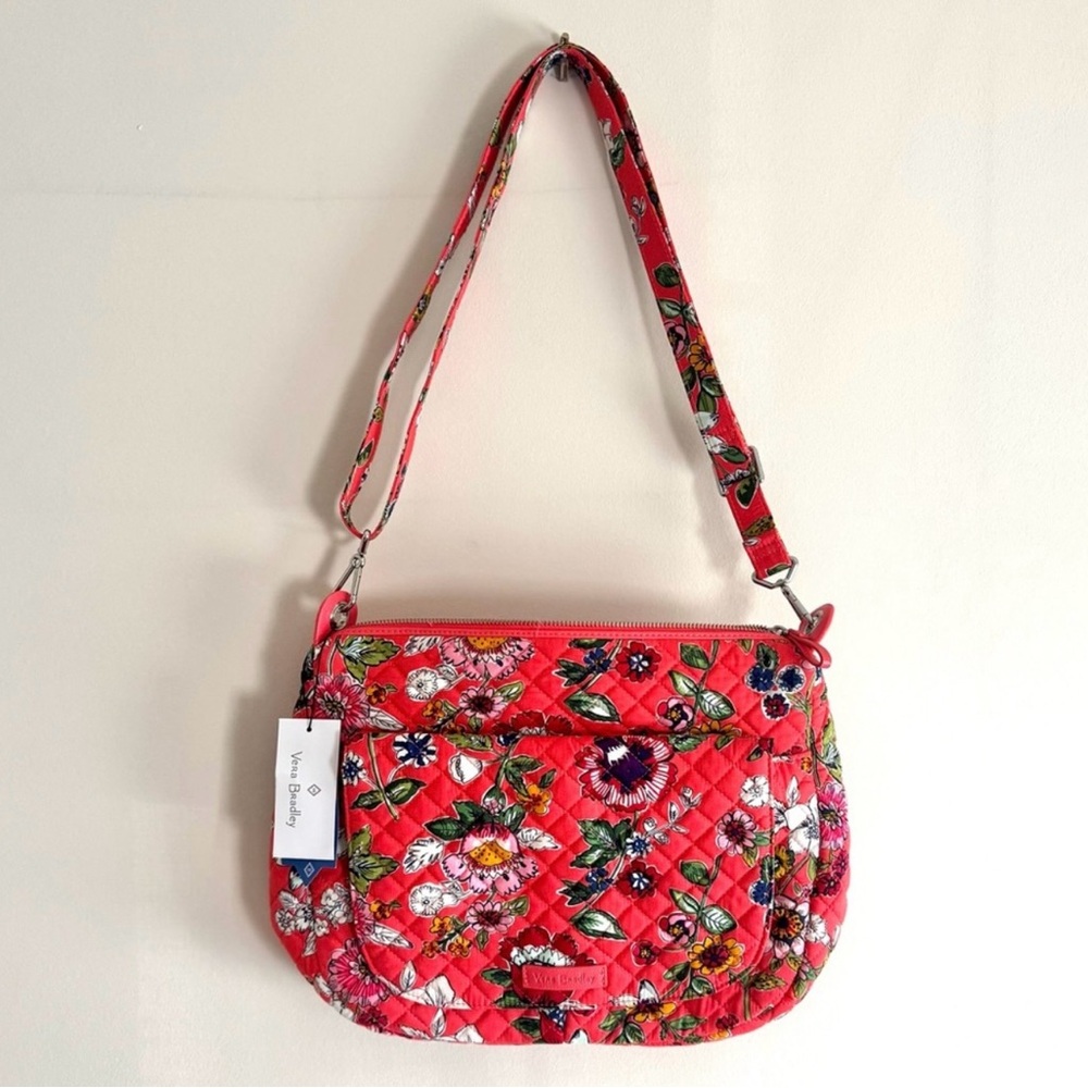 Vera Bradley Carson Crossbody Bag in Coral Floral